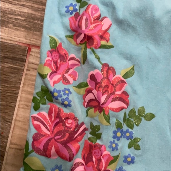 Toddler 4T blue Sundress! Painted flowers! - Picture 2 of 5